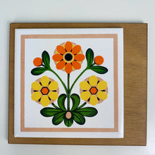 Load image into Gallery viewer, vintage home decor 70s floral trivet