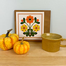 Load image into Gallery viewer, vintage home decor 70s floral trivet