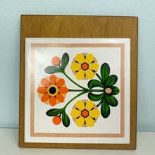 Load image into Gallery viewer, vintage home decor 70s floral trivet