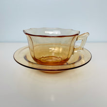 Load image into Gallery viewer, vintage home decor amber glass cups and saucers