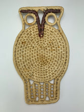 Load image into Gallery viewer, vintage home decor boho wall rattan owls trivets