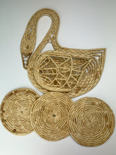 Load image into Gallery viewer, vintage home decor boho wall rattan swan trivets