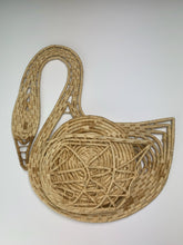 Load image into Gallery viewer, vintage home decor boho wall rattan swan trivets