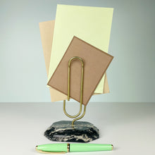 Load image into Gallery viewer, vintage home decor brass stone large paper holder