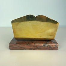Load image into Gallery viewer, vintage home decor brass stone letter holder