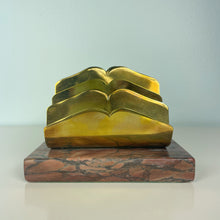 Load image into Gallery viewer, vintage home decor brass stone letter holder