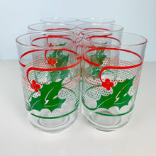 Load image into Gallery viewer, vintage home decor christmas retro holly glasses