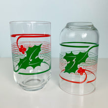 Load image into Gallery viewer, vintage home decor christmas retro holly glasses