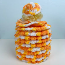 Load image into Gallery viewer, vintage home decor crocheted toilet paper holder doll