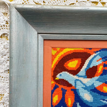 Load image into Gallery viewer, vintage home decor cross stitch colorful framed birds