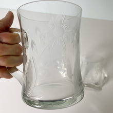 Load image into Gallery viewer, vintage home decor etched glass mug set
