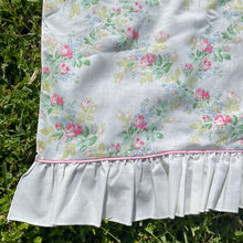 Load image into Gallery viewer, vintage home decor floral ruffled vintage sheet