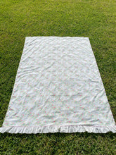 Load image into Gallery viewer, vintage home decor floral ruffled vintage sheet