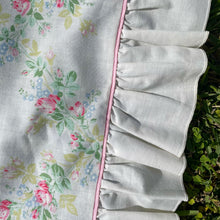 Load image into Gallery viewer, vintage home decor floral ruffled vintage sheet