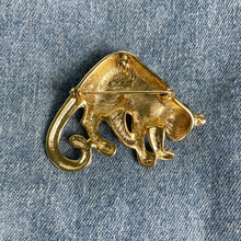 Load image into Gallery viewer, vintage home decor gold cheetah brooch