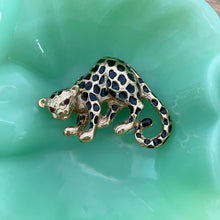 Load image into Gallery viewer, vintage home decor gold cheetah brooch