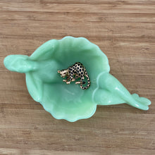 Load image into Gallery viewer, vintage home decor gold cheetah brooch