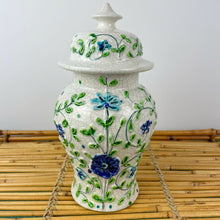 Load image into Gallery viewer, vintage home decor green and blue ginger jar