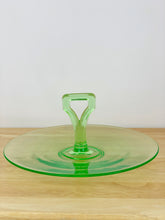 Load image into Gallery viewer, vintage home decor green depression glass cookie plate