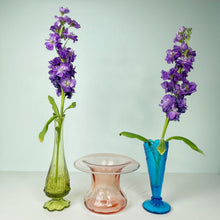 Load image into Gallery viewer, vintage home decor blue glass bud vase
