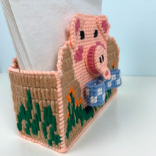 Load image into Gallery viewer, vintage home decor hand stitched pink napkin holder