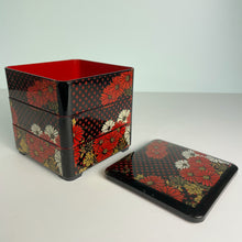 Load image into Gallery viewer, vintage home decor lacquered three tiered box
