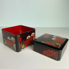 Load image into Gallery viewer, vintage home decor lacquered three tiered box