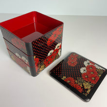 Load image into Gallery viewer, vintage home decor lacquered three tiered box
