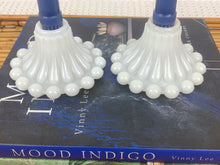 Load image into Gallery viewer, vintage home decor milk glass candlesticks