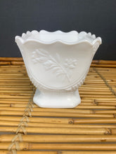 Load image into Gallery viewer, vintage home decor milk glass square footed planter