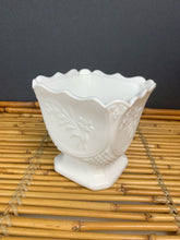 Load image into Gallery viewer, vintage home decor milk glass square footed planter