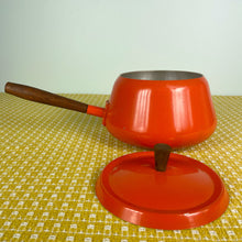 Load image into Gallery viewer, vintage home decor orange fondue pot