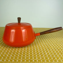 Load image into Gallery viewer, vintage home decor orange fondue pot