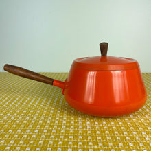 Load image into Gallery viewer, vintage home decor orange fondue pot