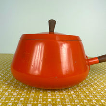 Load image into Gallery viewer, vintage home decor orange fondue pot