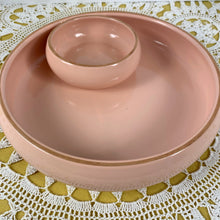 Load image into Gallery viewer, vintage home decor pink ceramic chip and dip platter