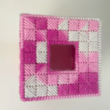 Load image into Gallery viewer, vintage home decor pink crocheted tissue box