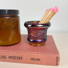 Load image into Gallery viewer, vintage home decor red carnival glass match holder