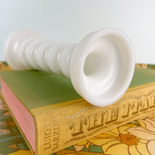 Load image into Gallery viewer, vintage home decor segmented milk glass candlesticks