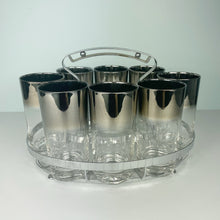 Load image into Gallery viewer, vintage home decor silver dipped mcm drinking glass set-
