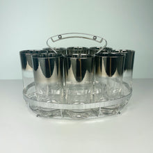 Load image into Gallery viewer, vintage home decor silver dipped mcm drinking glass set-