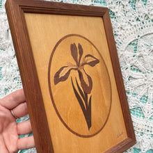Load image into Gallery viewer, vintage home decor wooden iris