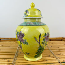 Load image into Gallery viewer, vintage home decor yellow floral ginger jar