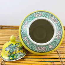 Load image into Gallery viewer, vintage home decor yellow floral ginger jar