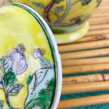 Load image into Gallery viewer, vintage home decor yellow floral ginger jar