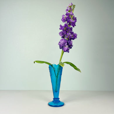 vintage home decor blue glass bud vase