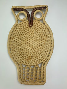 vintage home decor boho wall rattan owls trivets