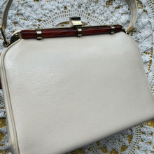 Load image into Gallery viewer, vintage home decor bone colored vintage handbag
