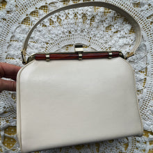 Load image into Gallery viewer, vintage home decor bone colored vintage handbag
