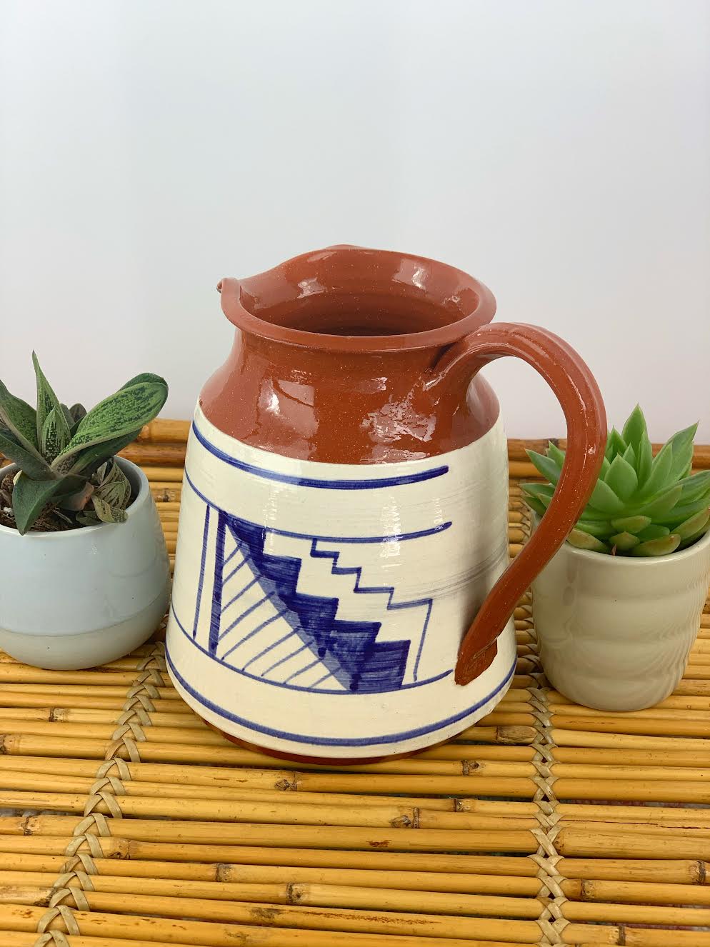 vintage home decor ceramic madrid pitcher